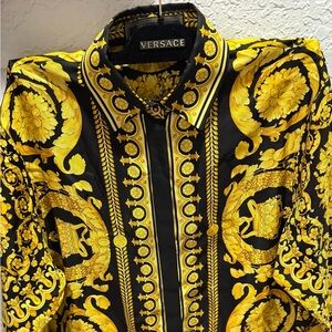 Versace Black and Yellow Baroque Shirt